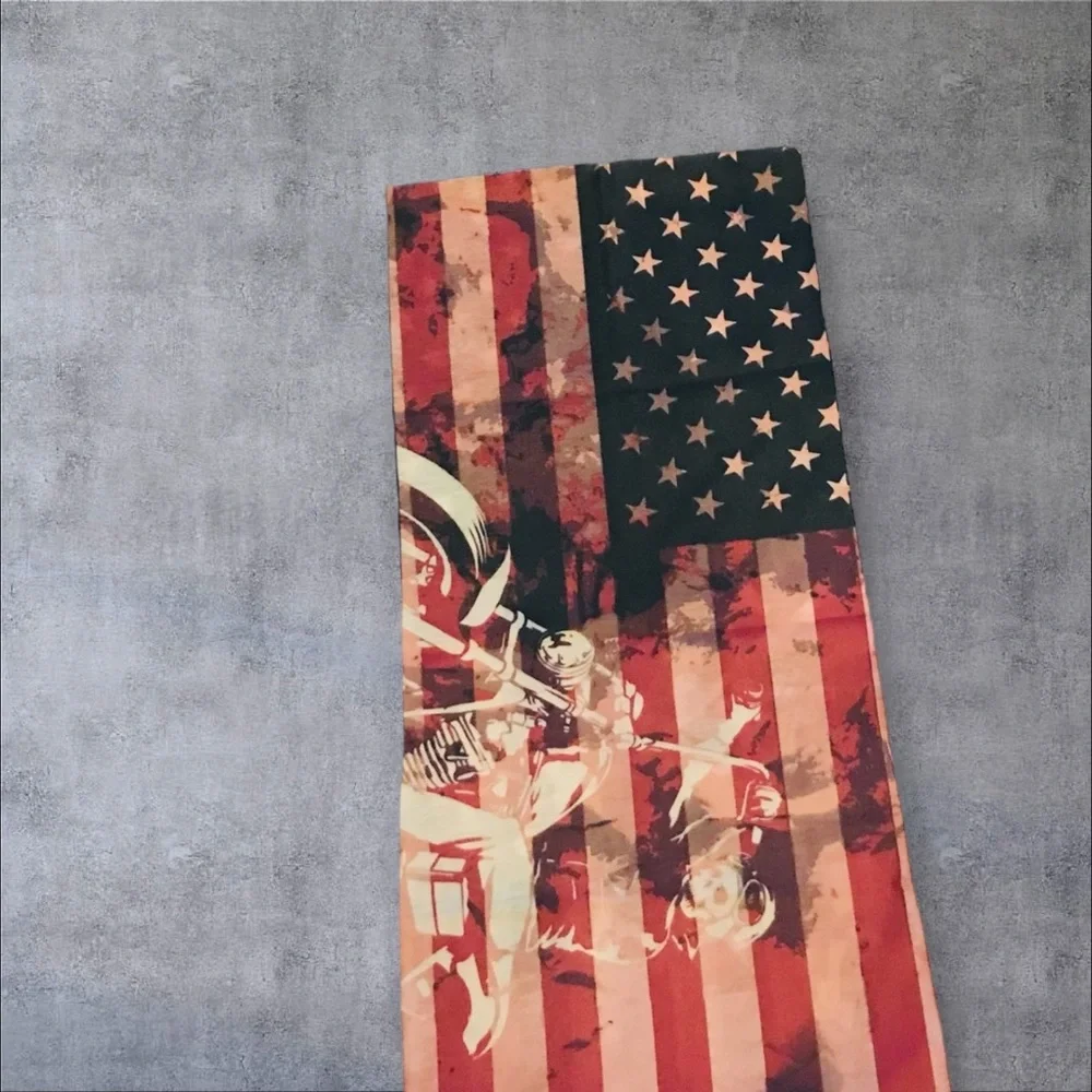 Biker Stars & Stripe 16 n 1 Neck Gaiter Face Covers Dust Mask Biker Rag